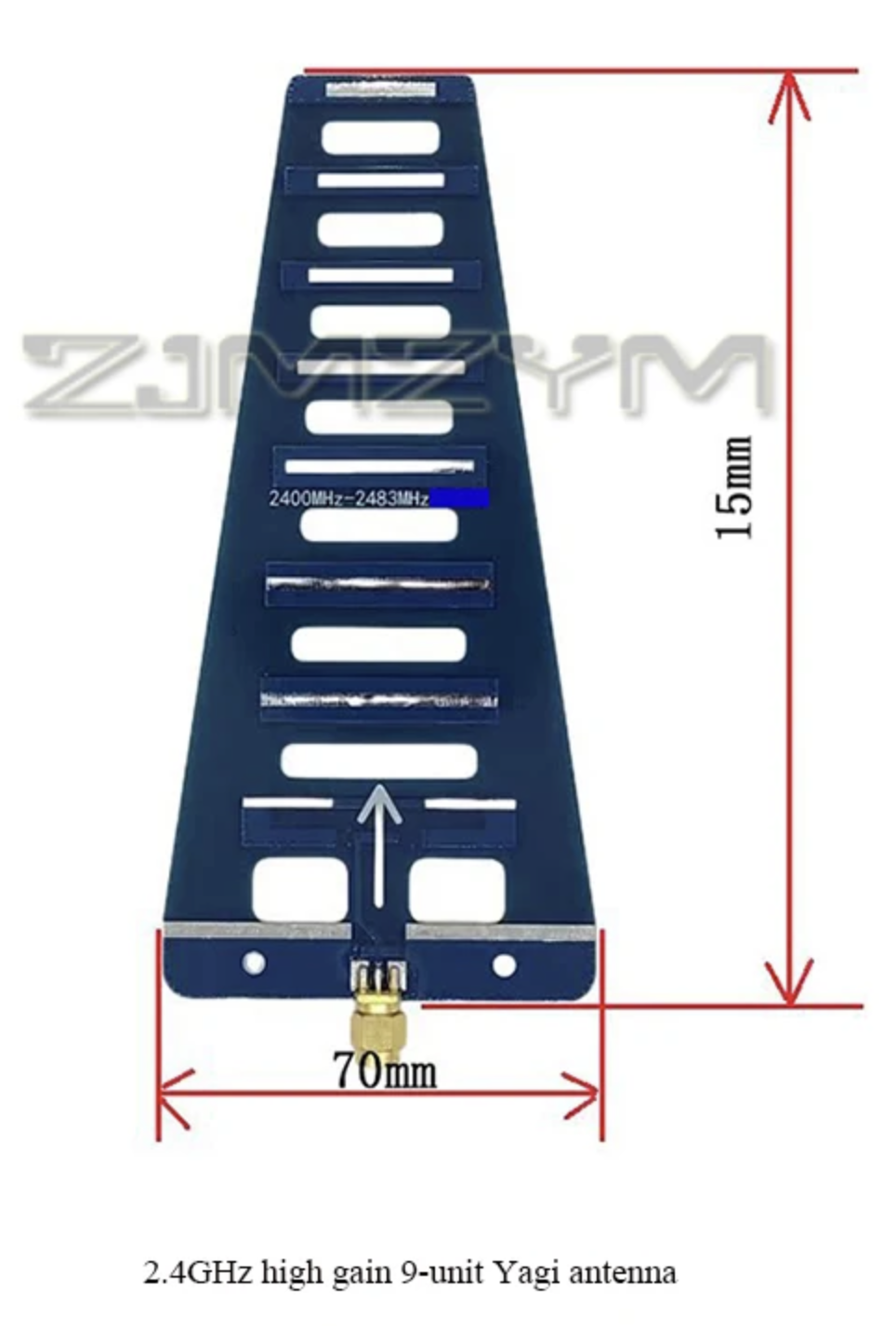 2.4 GHz 9-unit Yagi antenna
